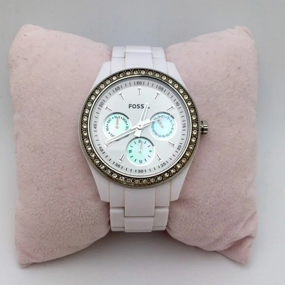 Fossil Stella ES1967 White Diamond Resin Watch